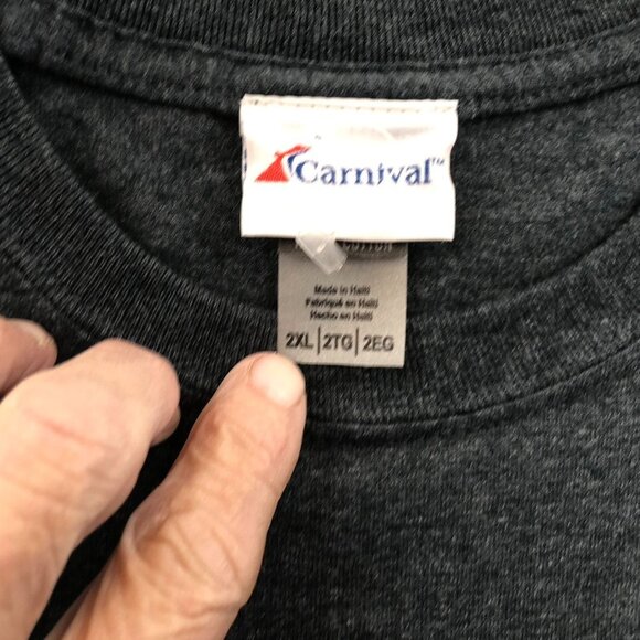 Carnival Mens Panama Canal T-Shirt 2XL Gray Gilddan Heavy Cotton Graphic Tee - Picture 3 of 9